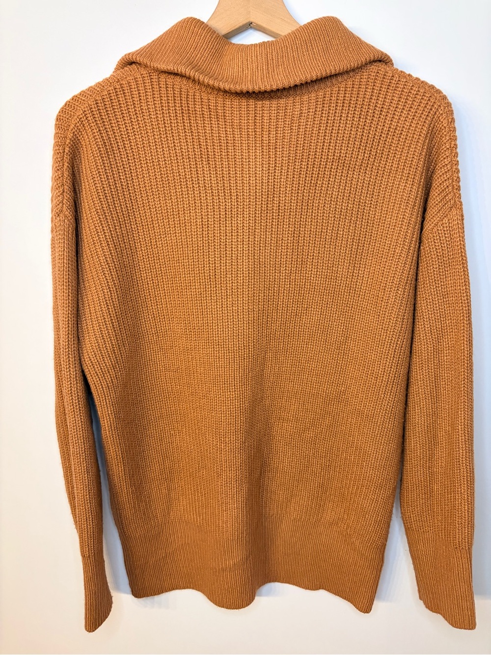 Simlakey Women’s Caramel Brown 1/4 Zip Sweater, Size Medium - Picture 5 of 7